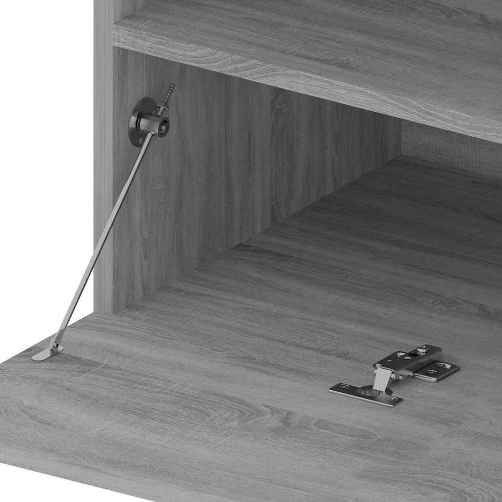 vidaXL Szafka pod TV z oświetleniem LED, szary dąb sonoma, 75x35x40 cm