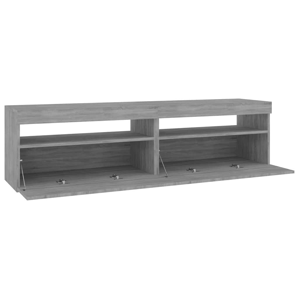 vidaXL Szafki pod TV z LED, 2 szt., szary dąb sonoma 75x35x40 cm