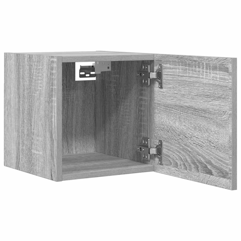 vidaXL Wiszące szafki TV, 4 szt., szary dąb sonoma, 30,5x30x30 cm