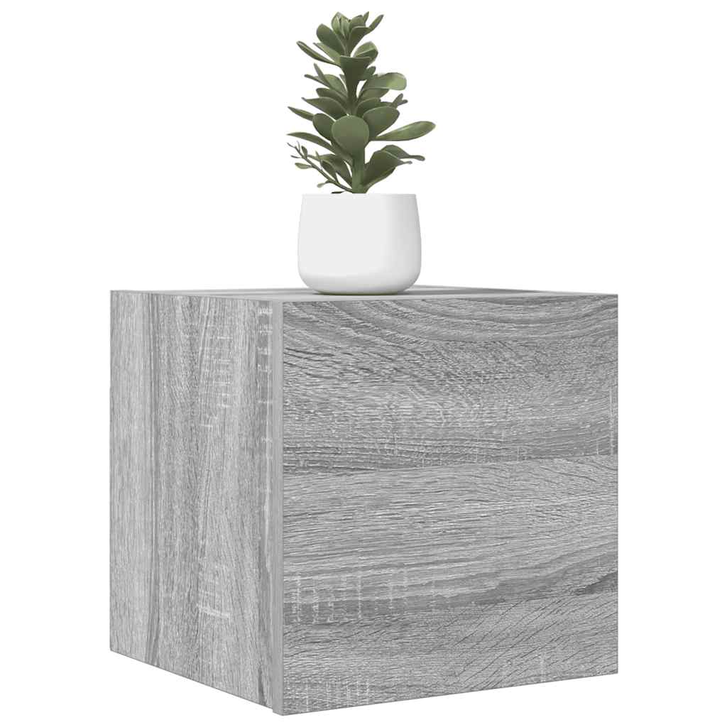 vidaXL Wiszące szafki TV, 4 szt., szary dąb sonoma, 30,5x30x30 cm
