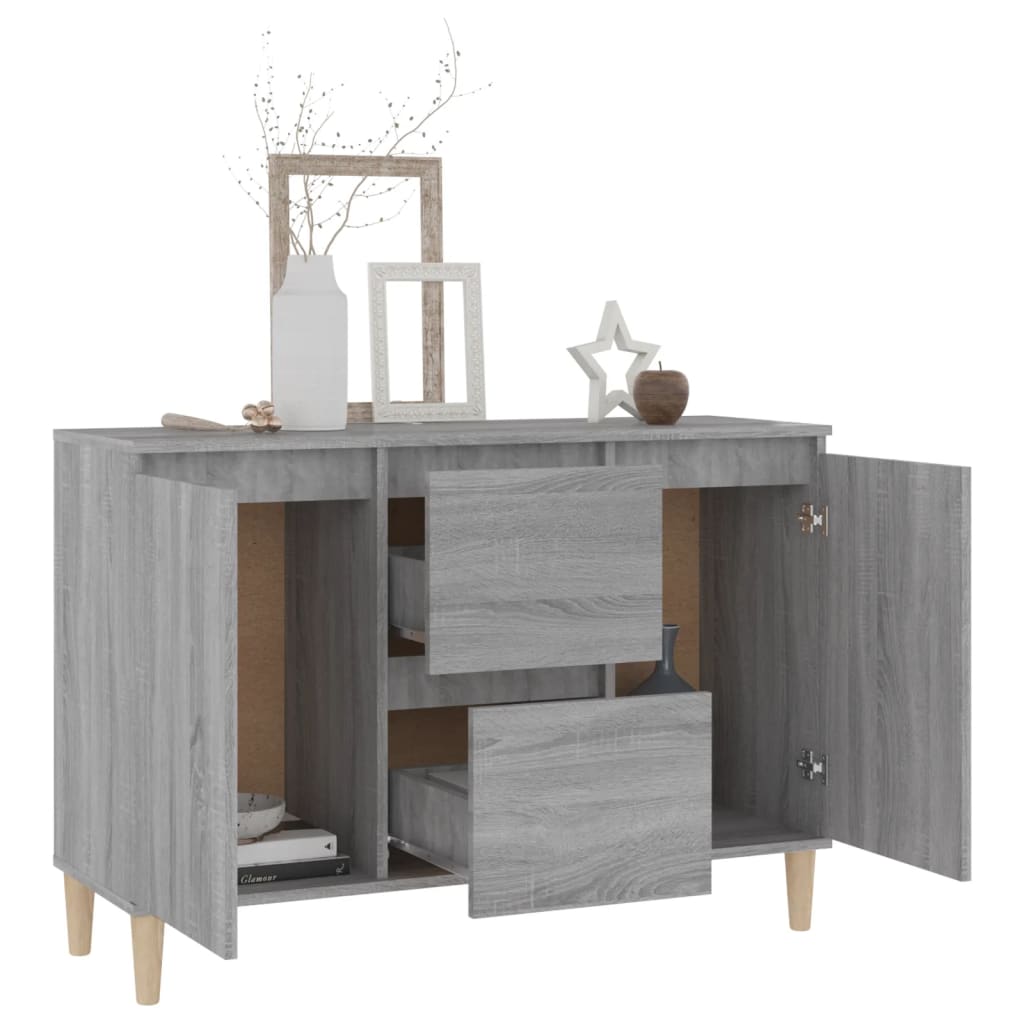 vidaXL Szafka, szary dąb sonoma, 101x35x70 cm, materiał drewnopochodny