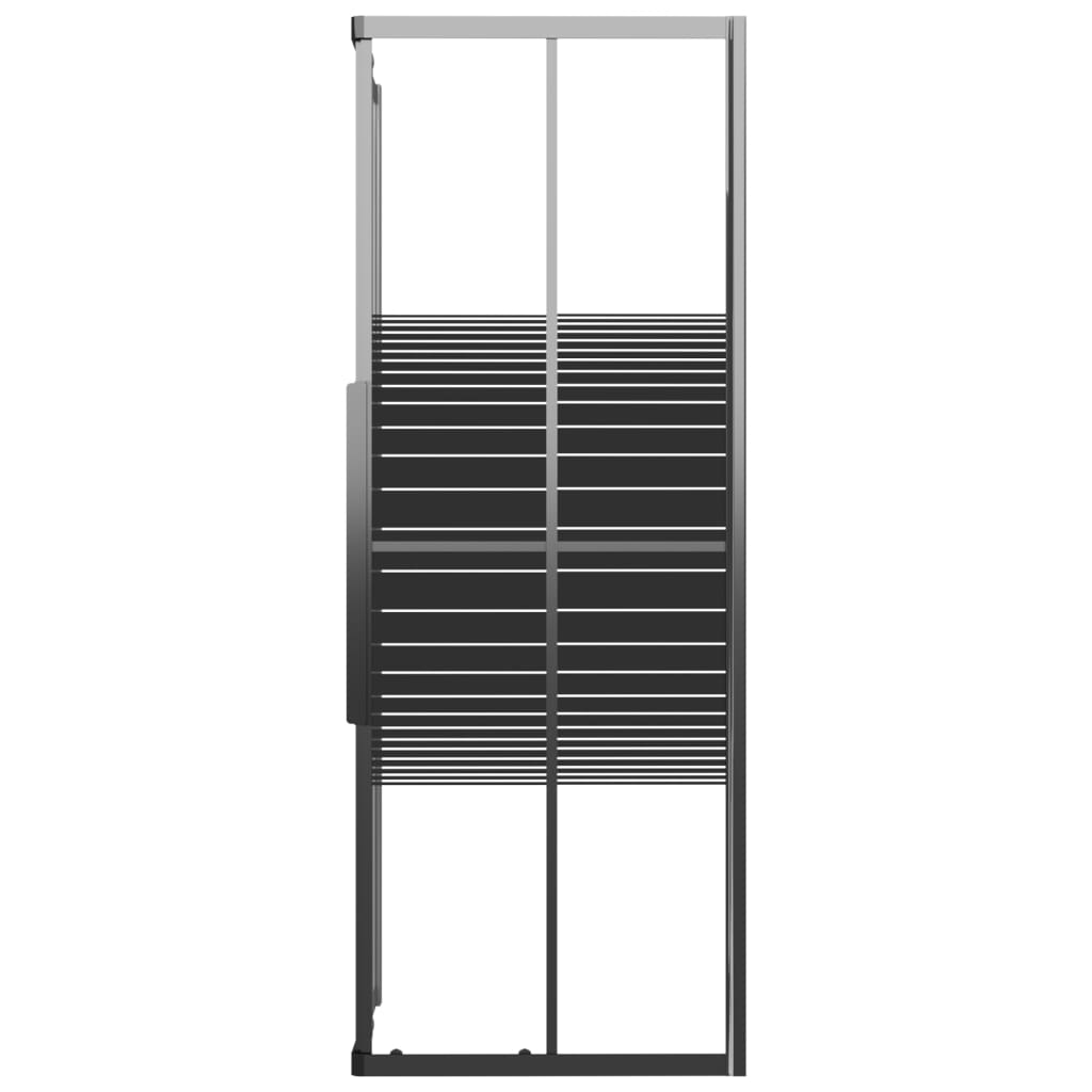 vidaXL Kabina prysznicowa w paski, ESG, 80x80x180 cm, czarna