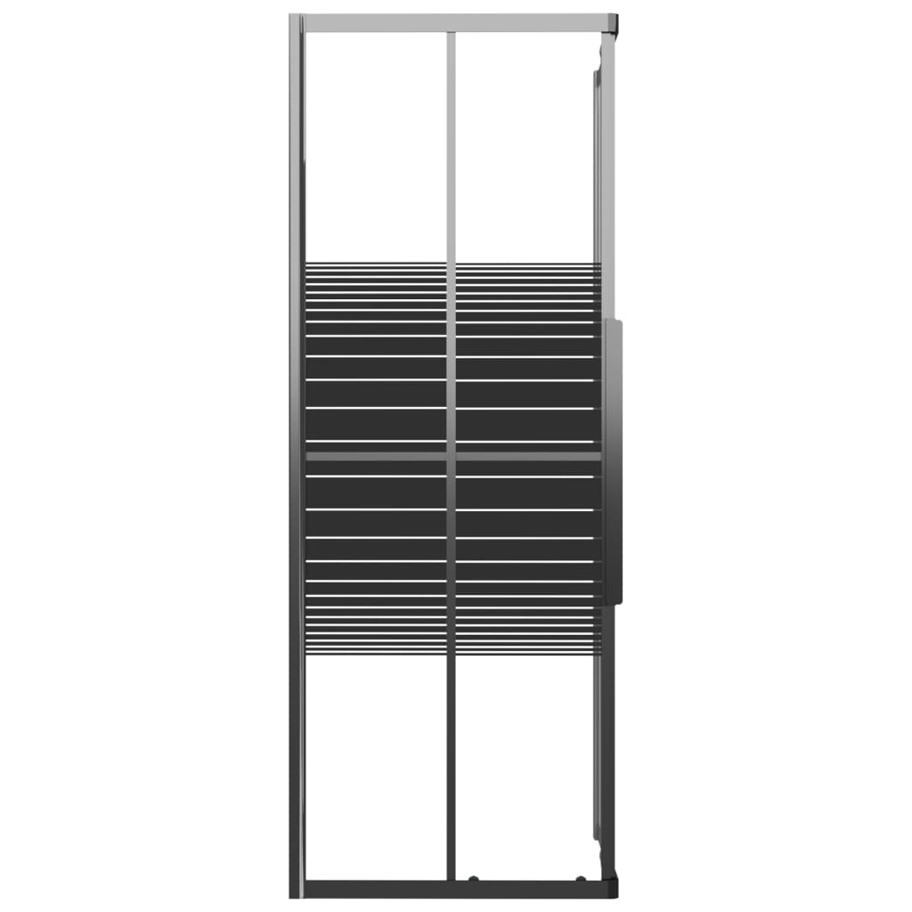 vidaXL Kabina prysznicowa w paski, ESG, 80x80x180 cm, czarna