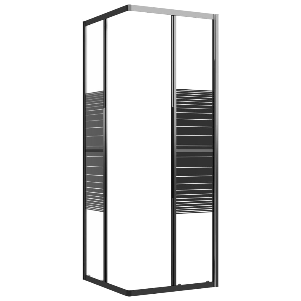 vidaXL Kabina prysznicowa w paski, ESG, 80x80x180 cm, czarna