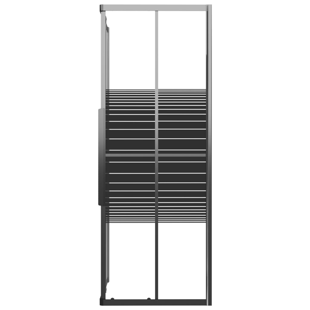 vidaXL Kabina prysznicowa w paski, ESG, 90x70x180 cm, czarna