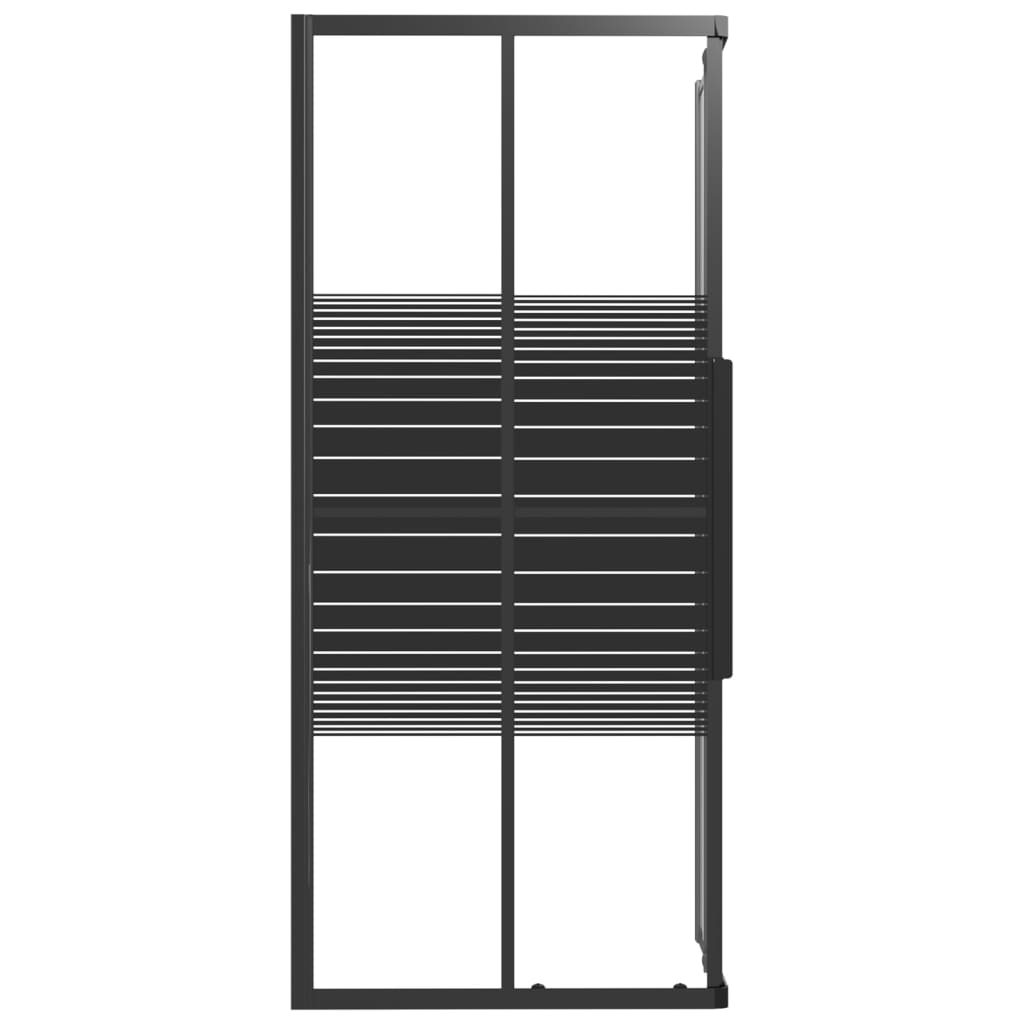 vidaXL Kabina prysznicowa w paski, ESG, 90x70x180 cm, czarna