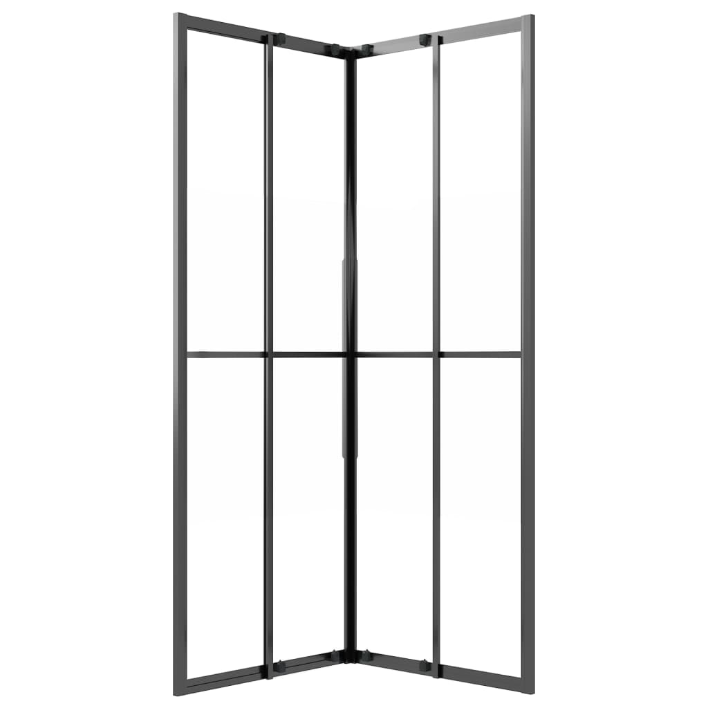 vidaXL Kabina prysznicowa, półmrożone szkło ESG, 80x80x180 cm, czarna
