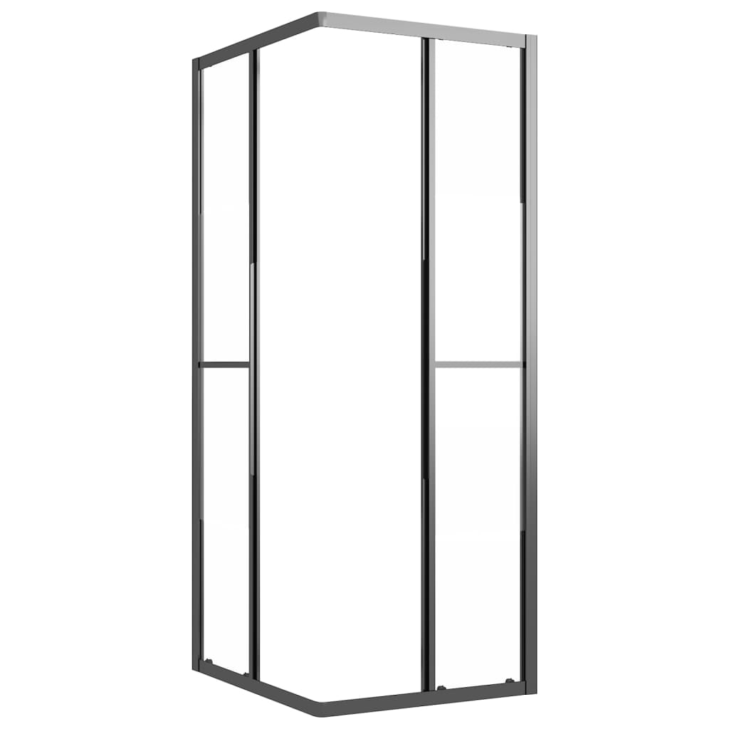 vidaXL Kabina prysznicowa, półmrożone szkło ESG, 90x70x180 cm, czarna