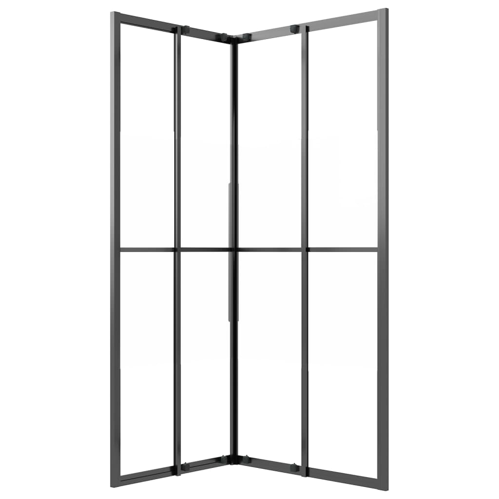 vidaXL Kabina prysznicowa, półmrożone szkło ESG, 90x70x180 cm, czarna