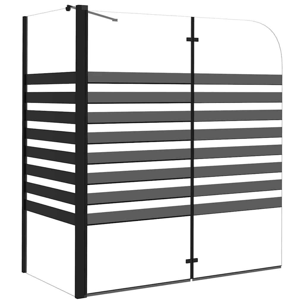 vidaXL Parawan wannowy w paski, 120x68x130 cm, szkło hartowane