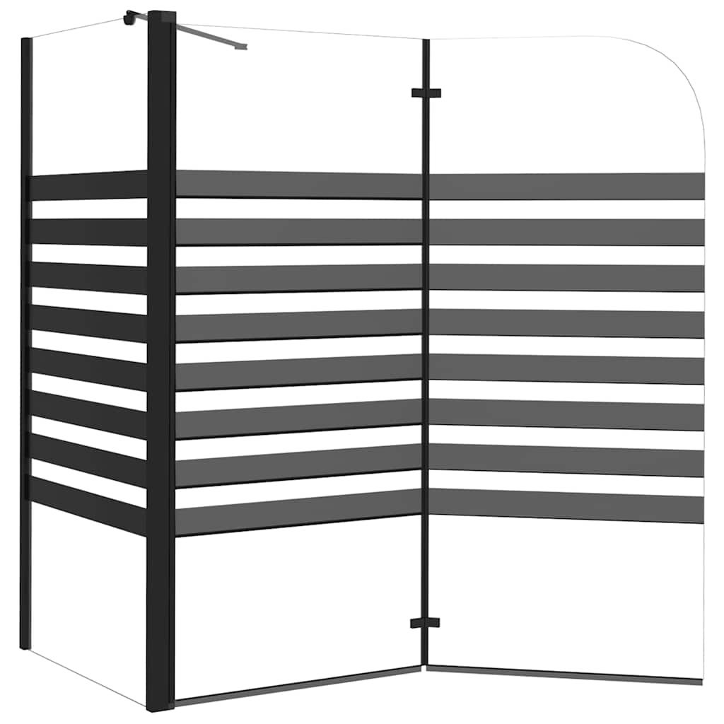 vidaXL Parawan wannowy w paski, 120x68x130 cm, szkło hartowane