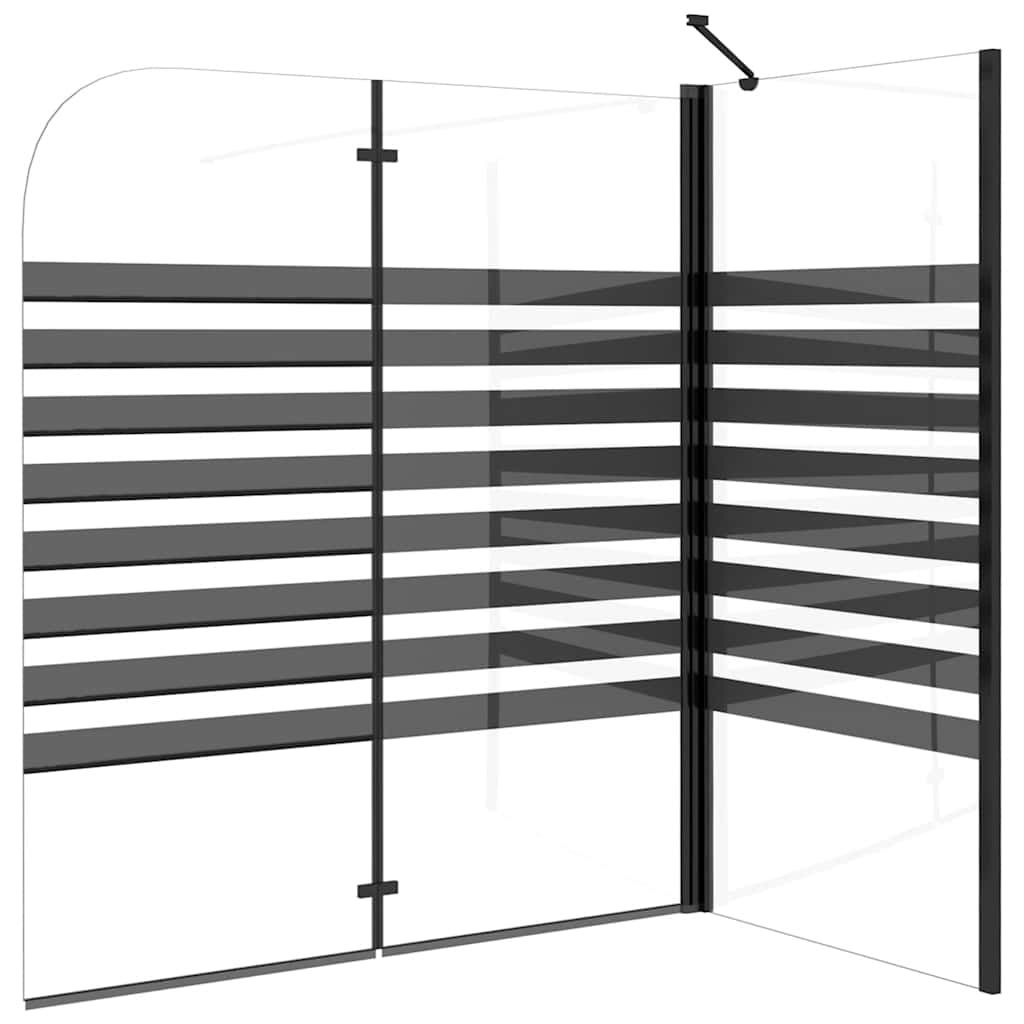 vidaXL Parawan wannowy w paski, 120x68x130 cm, szkło hartowane