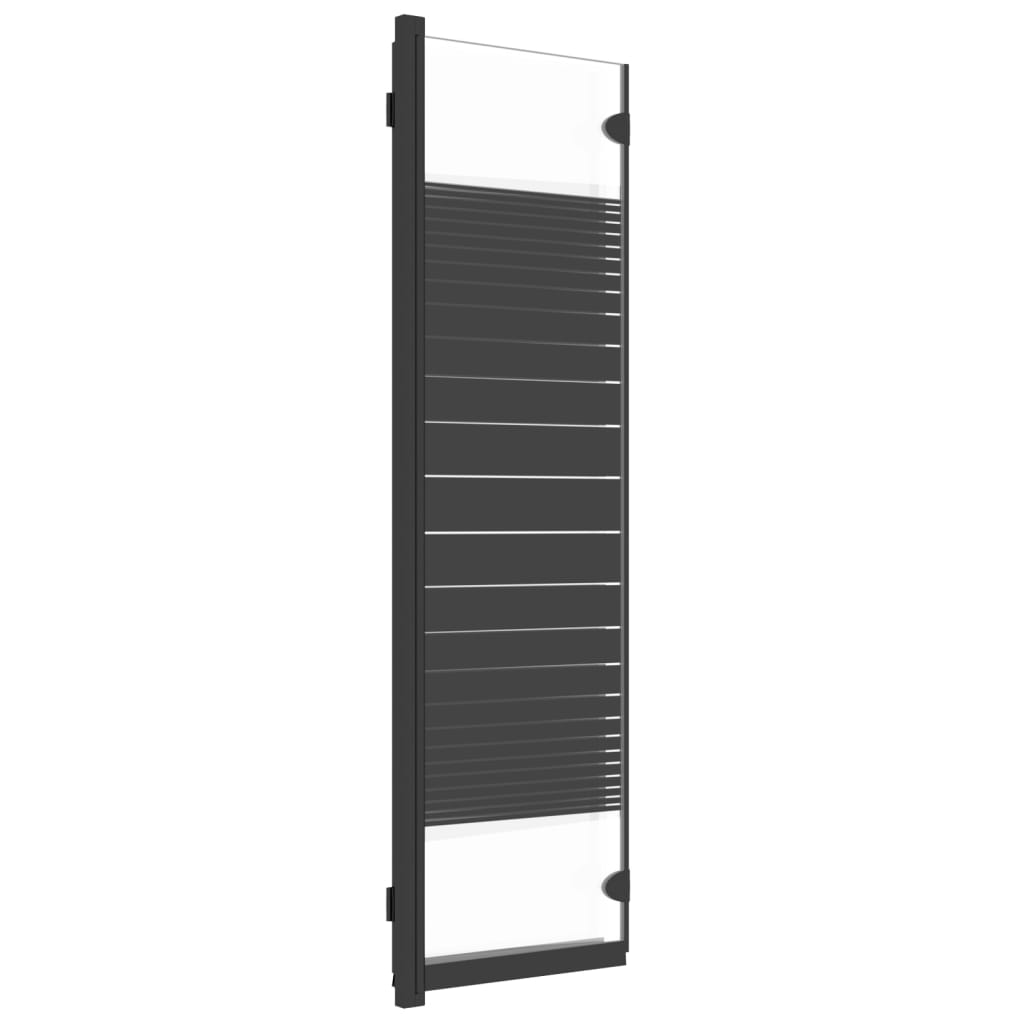 vidaXL Składany parawan nawannowy, 3 panele, 130x130 cm, ESG, czarny