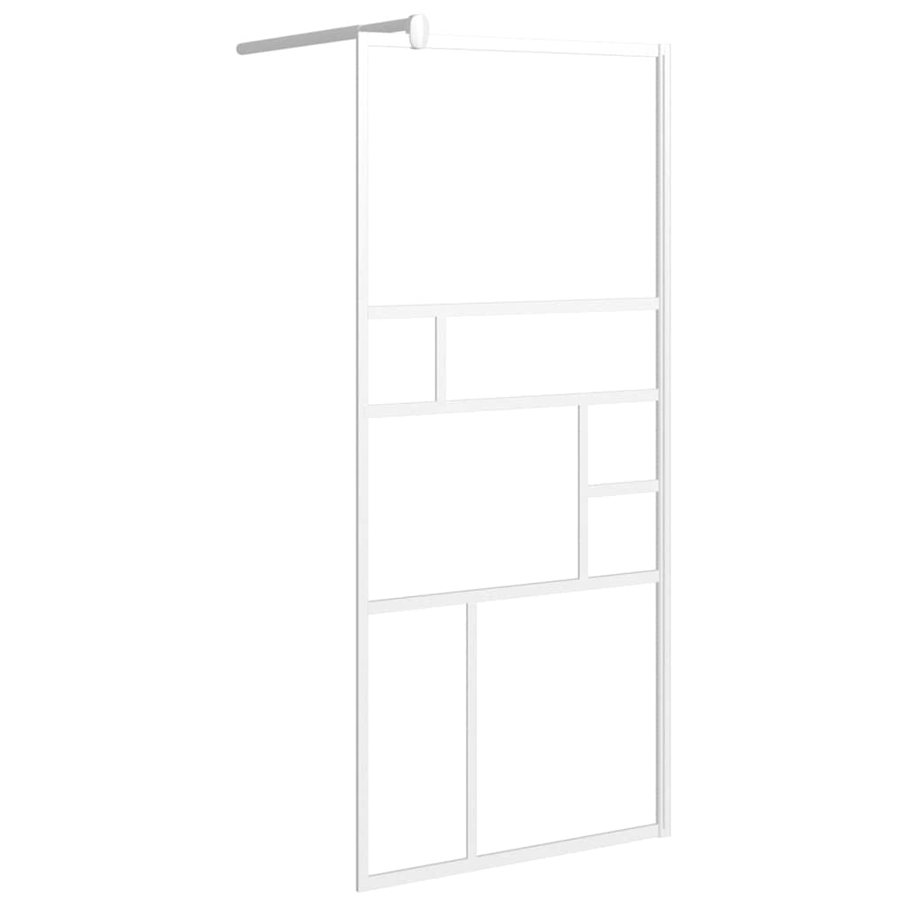 vidaXL Ścianka prysznicowa, 80x195 cm, szkło ESG, biała