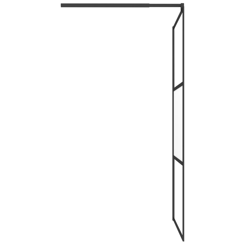 vidaXL Ścianka prysznicowa, 100x195 cm, szkło półmrożone ESG, czarna