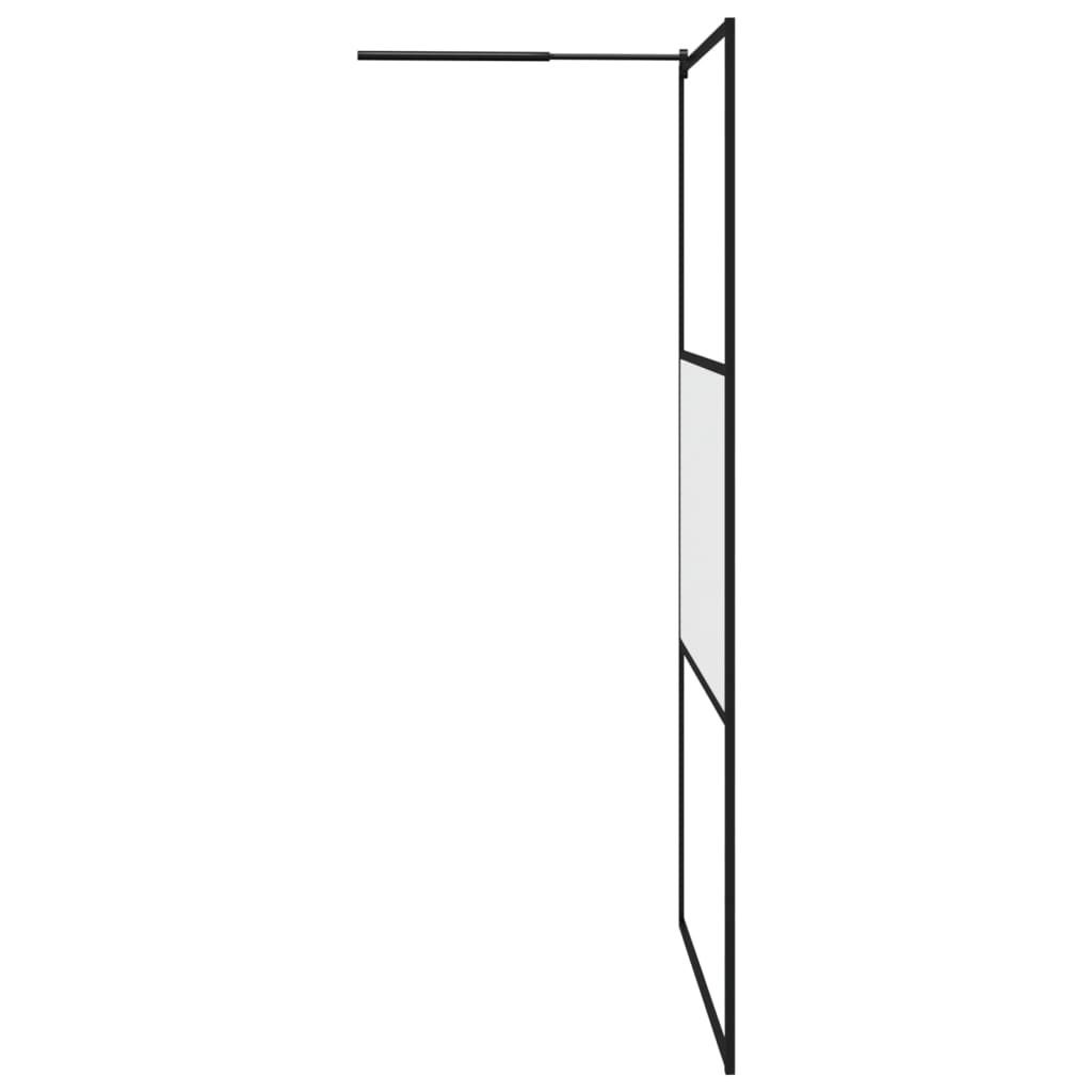 vidaXL Ścianka prysznicowa, 115x195 cm, szkło półmrożone ESG, czarna