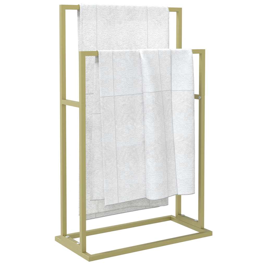 vidaXL Wolnostojący wieszak na ręczniki, złoty, 48x24x78,5 cm, żelazny