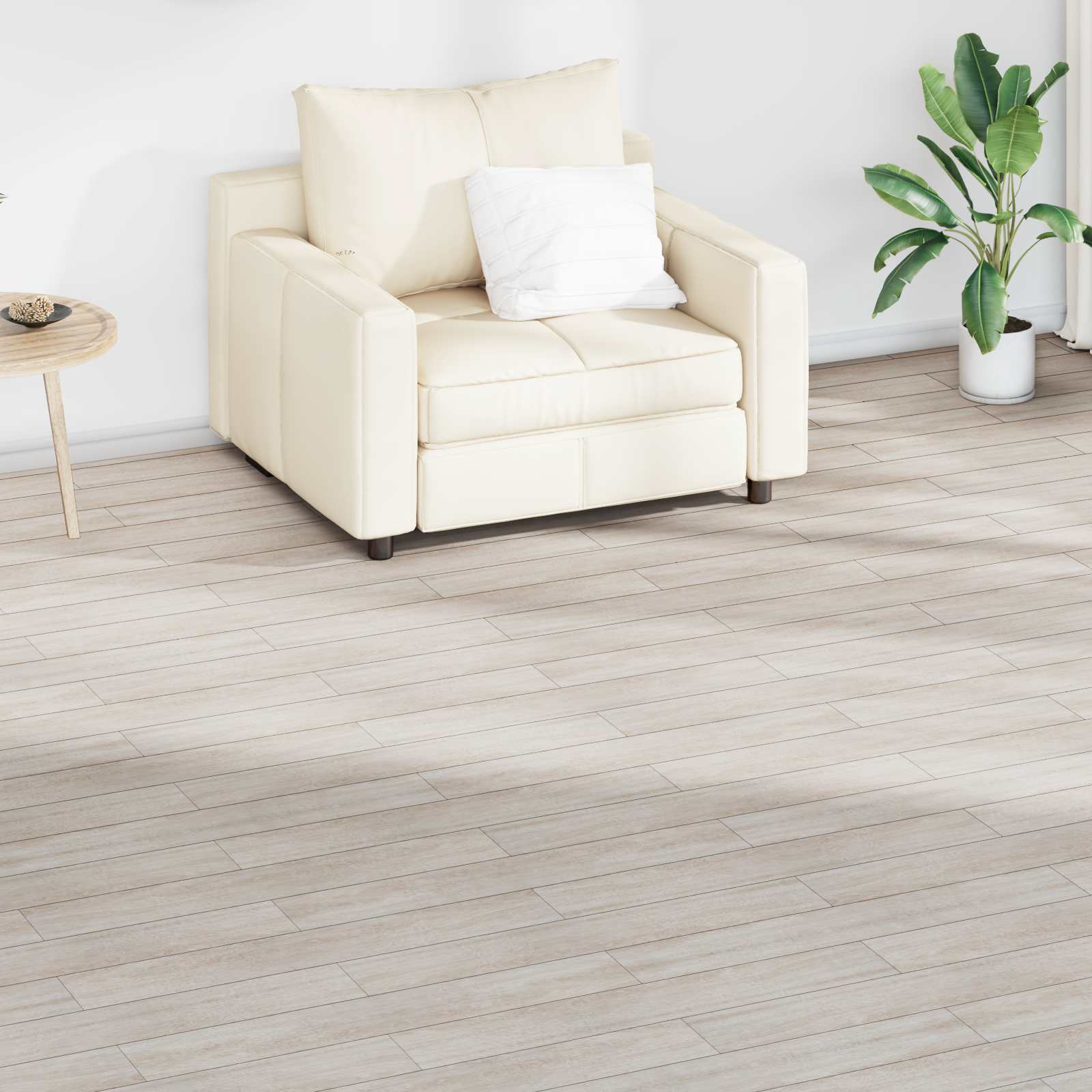 vidaXL Deski podłogowe 18 pcs Dąb klasyczny biały 2,51 m² PVC