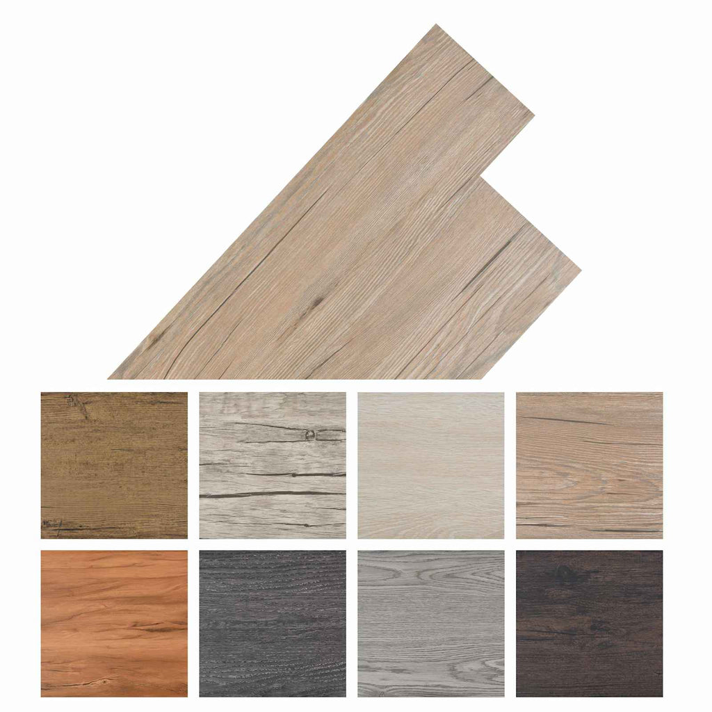 vidaXL Deski podłogowe 18 pcs Dąb brązowy 2,51 m² PVC