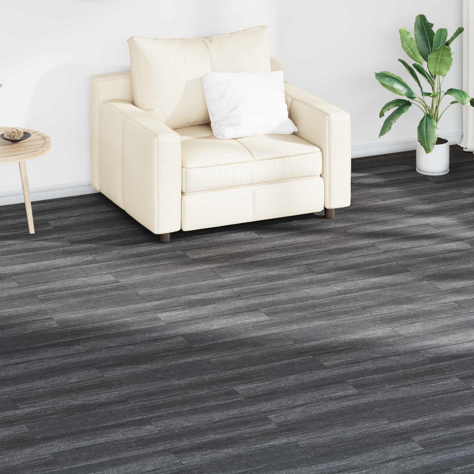 vidaXL Deski podłogowe 18 pcs Czarny i Biały 2,51 m² PVC