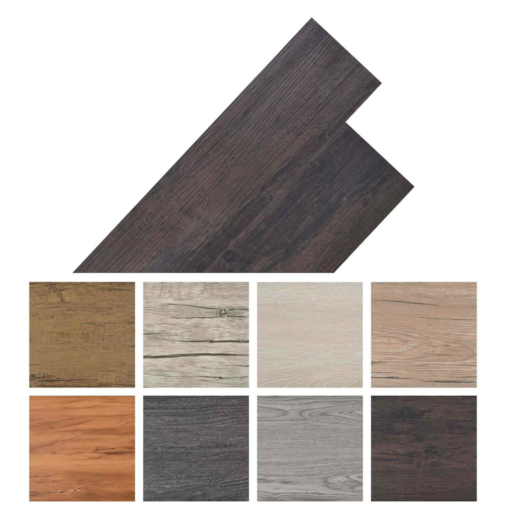 vidaXL Deski podłogowe 18 pcs Ciemny brąz 2,51 m² PVC