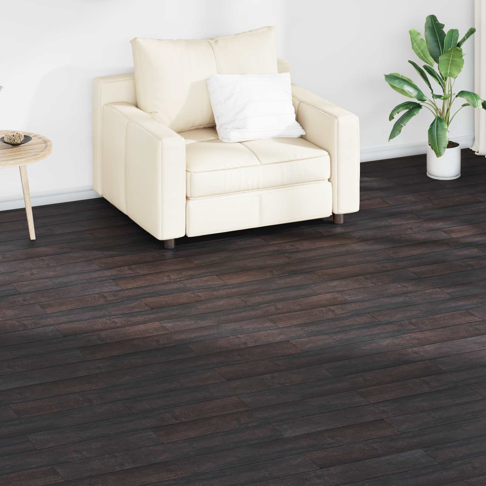 vidaXL Deski podłogowe 18 pcs Ciemny brąz 2,51 m² PVC