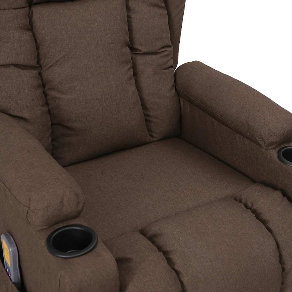 vidaXL Elektryczny fotel masujący, taupe, tkanina