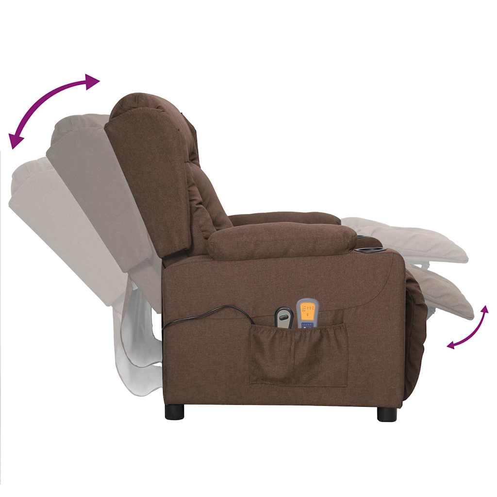 vidaXL Elektryczny fotel masujący, taupe, tkanina