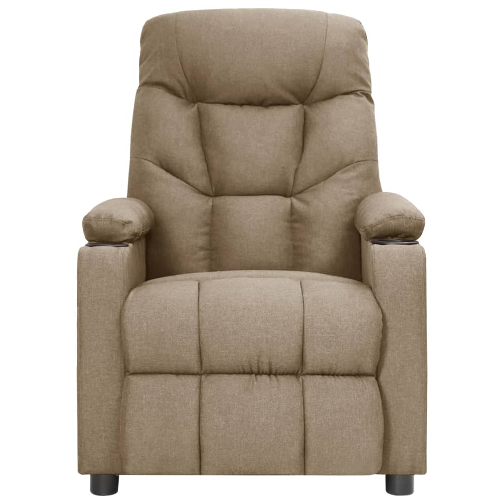 vidaXL Elektryczny fotel masujący, taupe, tkanina