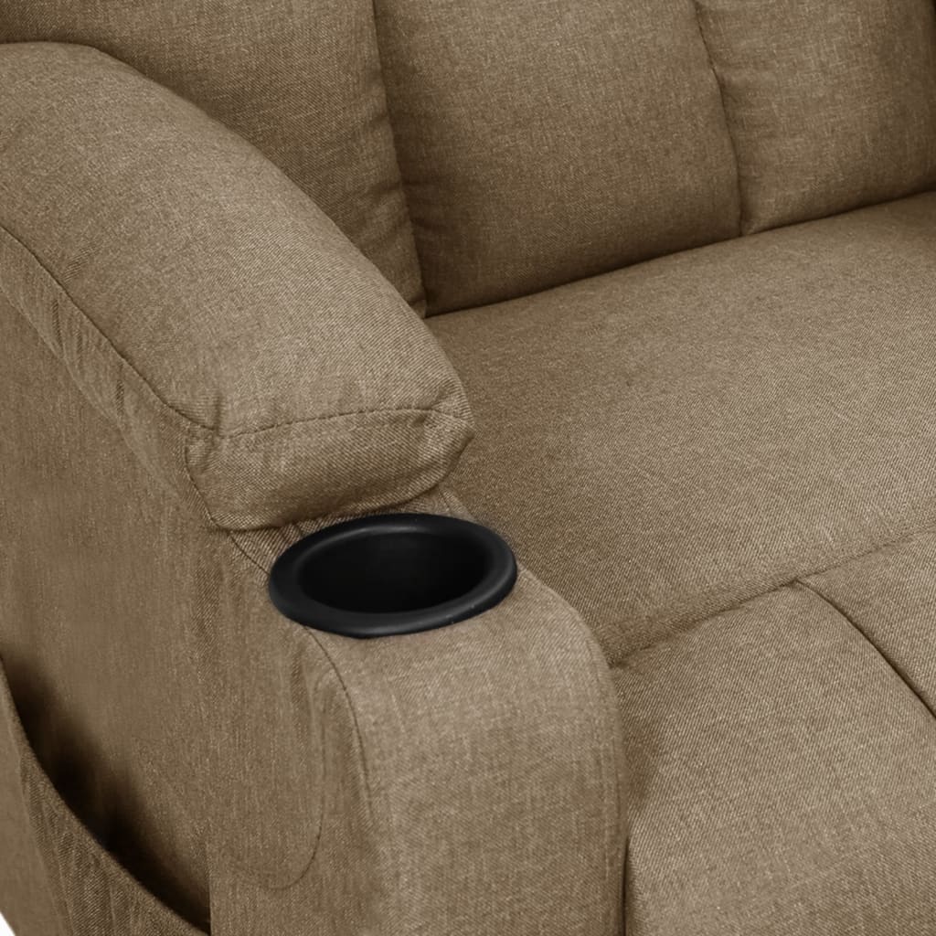 vidaXL Elektryczny fotel masujący, taupe, tkanina