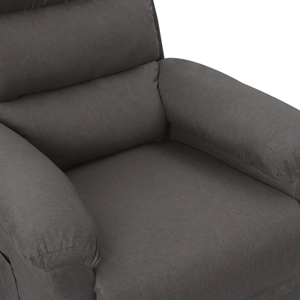 vidaXL Elektryczny fotel rozkładany, ciemnoszary, obity tkaniną
