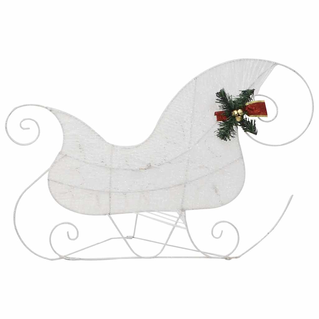 vidaXL Renifery z saniami, dekoracja do ogrodu, 140 diod LED, białe