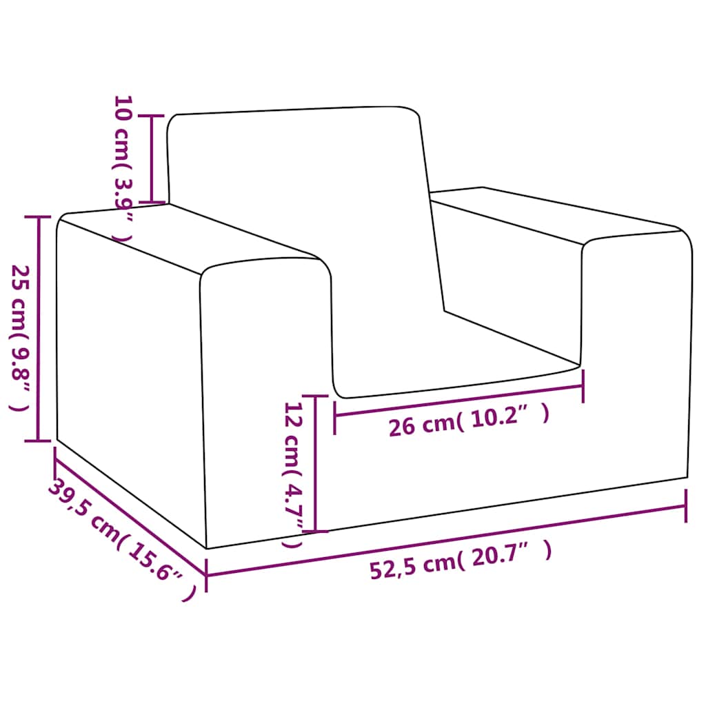 vidaXL Sofa dziecięca, kremowa, miękki plusz