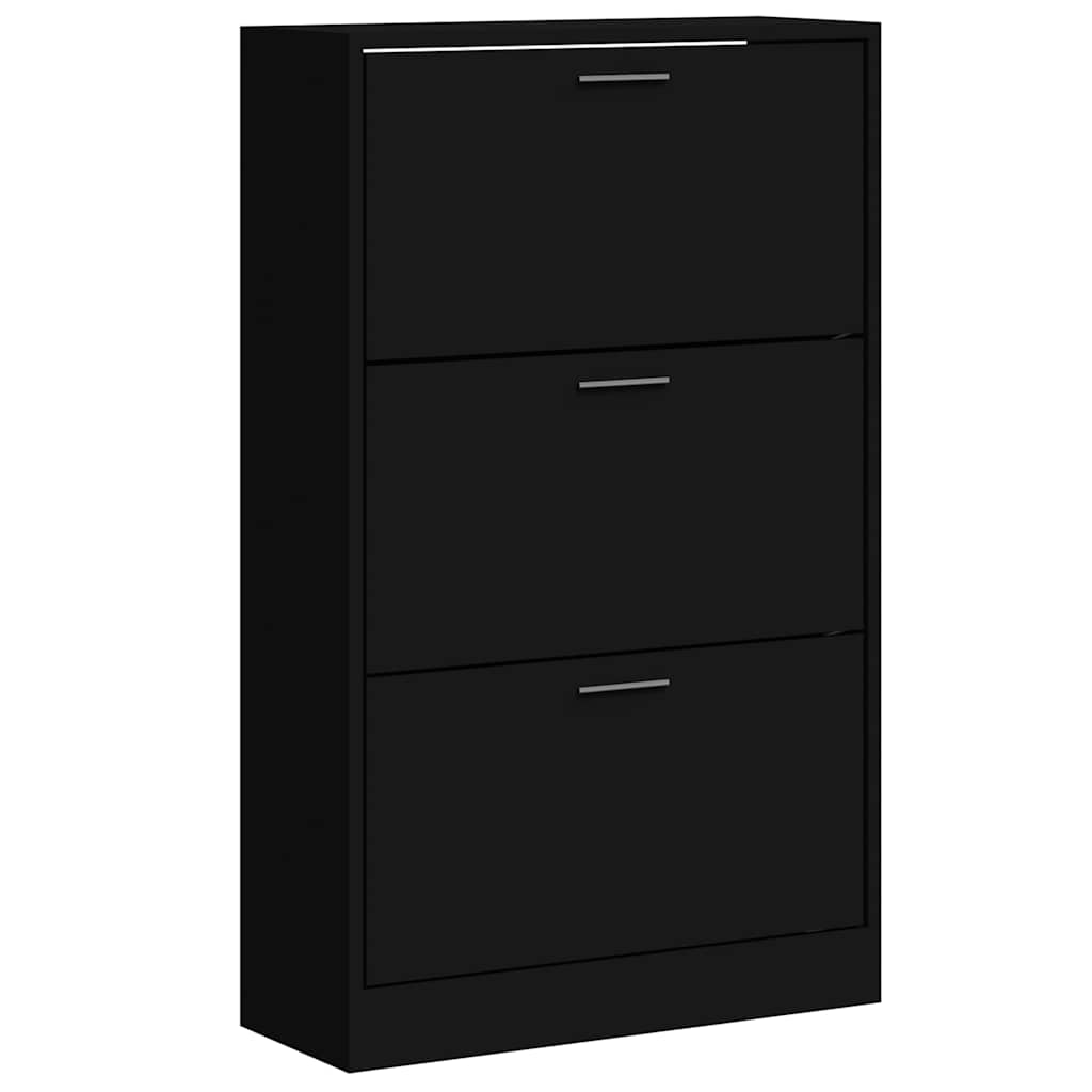vidaXL Szafka na buty, czarna, 63x24x103 cm, materiał drewnopochodny