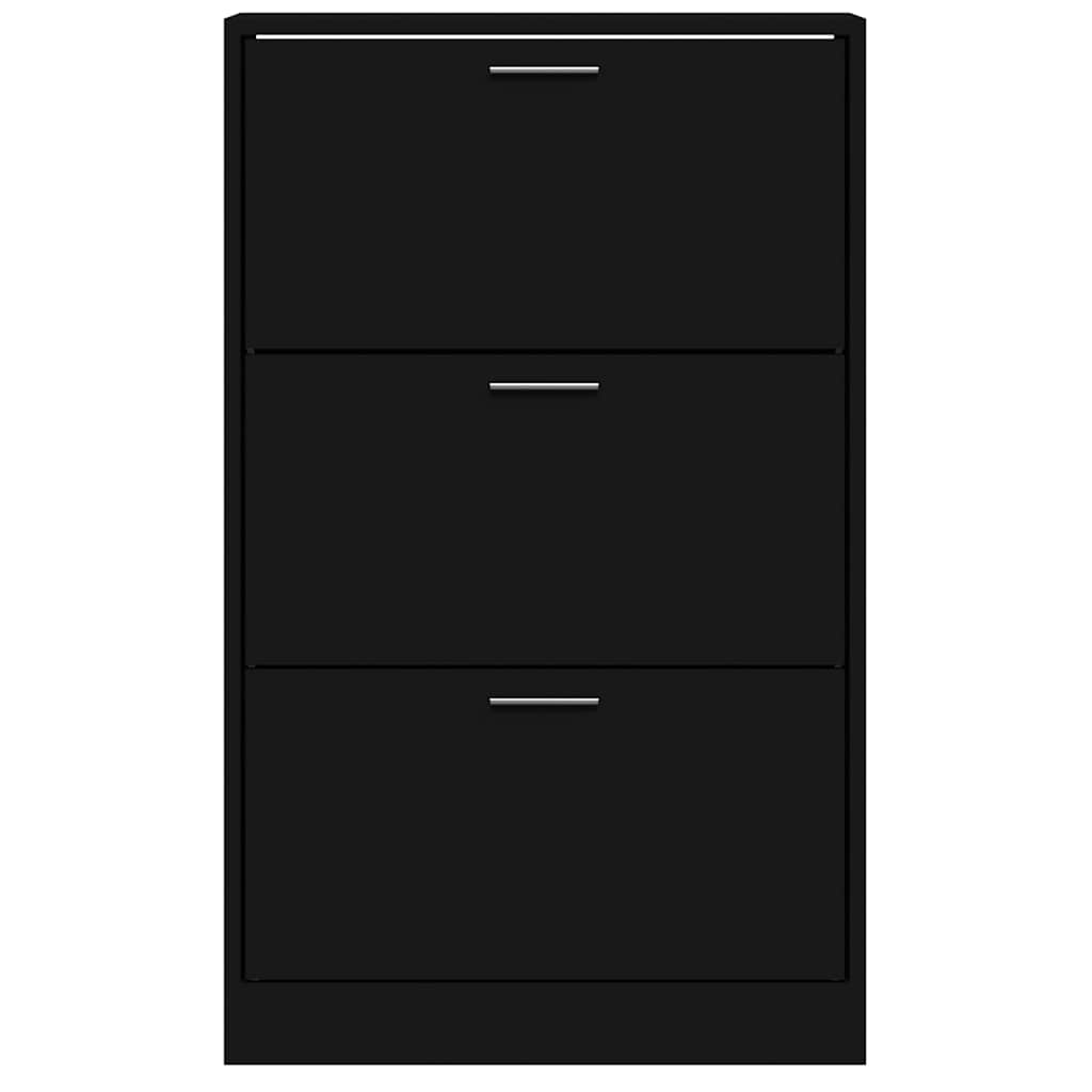 vidaXL Szafka na buty, czarna, 63x24x103 cm, materiał drewnopochodny
