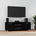 vidaXL Szafka pod TV, czarna, 120x40,5x35 cm, materiał drewnopochodny
