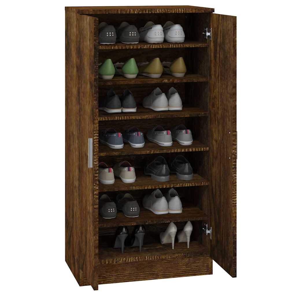 vidaXL Półka na buty, przydymiony dąb, 55x35x108 cm