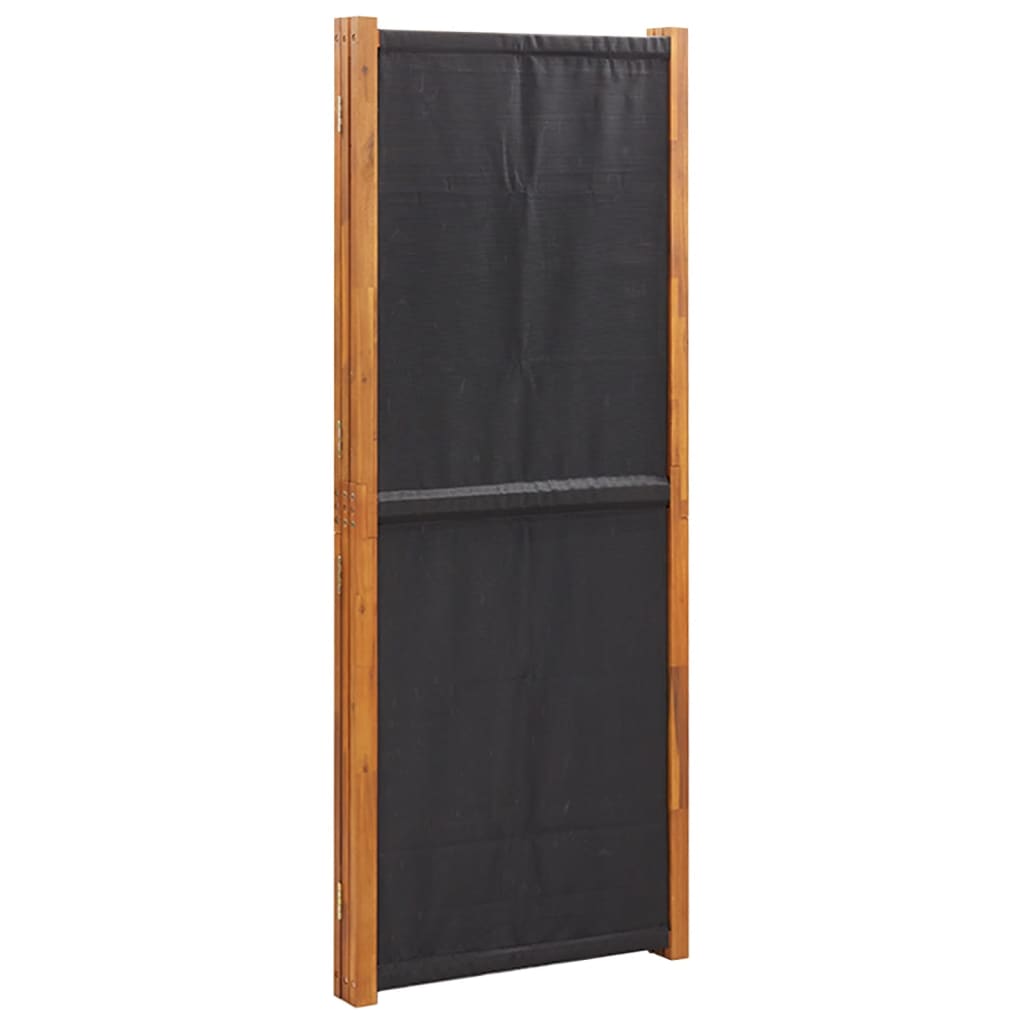 vidaXL Parawan 3-panelowy, czarny, 210 x 180 cm