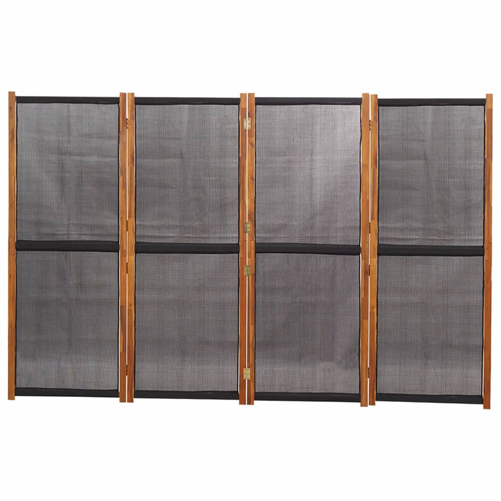 vidaXL Parawan 4-panelowy, czarny, 280 x 180 cm
