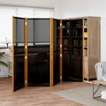 vidaXL Parawan 4-panelowy, czarny, 280 x 180 cm