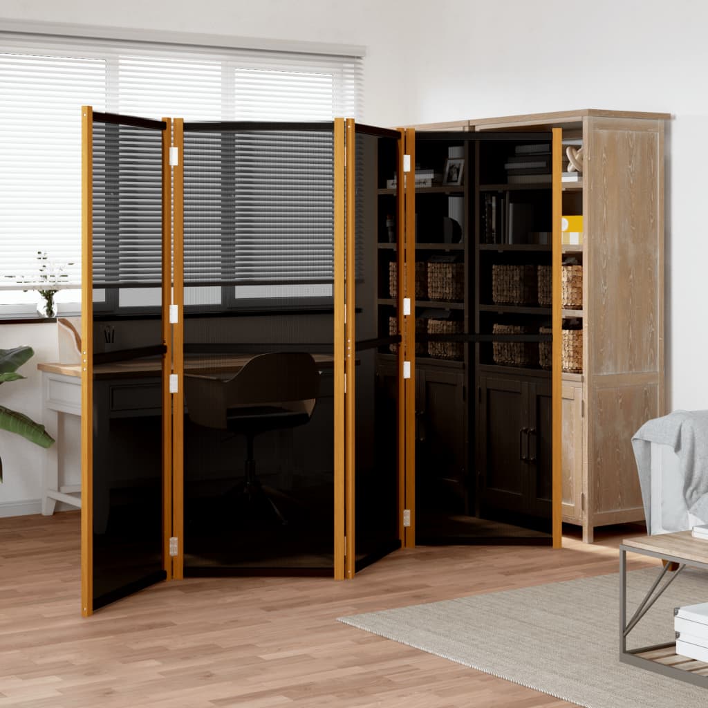 vidaXL Parawan 4-panelowy, czarny, 280 x 180 cm