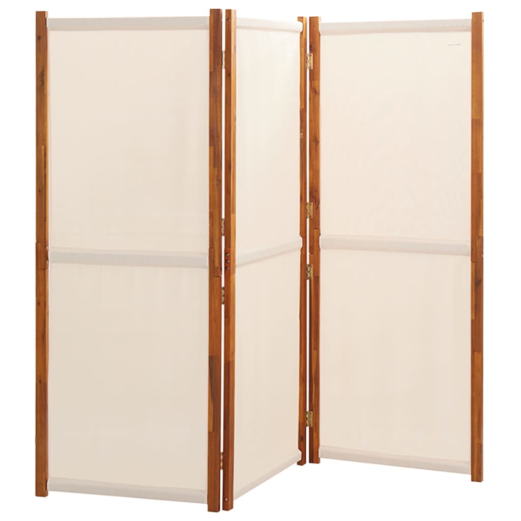 vidaXL Parawan 3-panelowy, kremowy, 210 x 180 cm