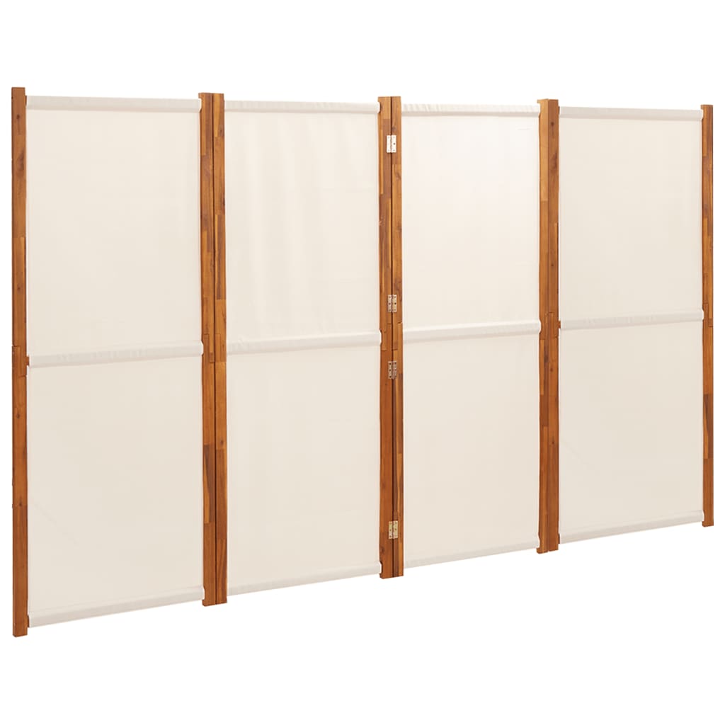 vidaXL Parawan 4-panelowy, kremowy, 280 x 180 cm