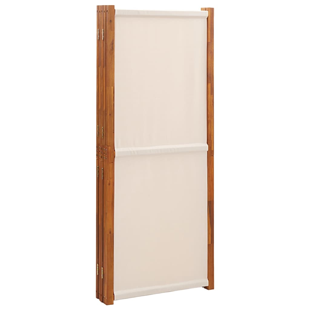 vidaXL Parawan 5-panelowy, kremowy, 350 x 180 cm