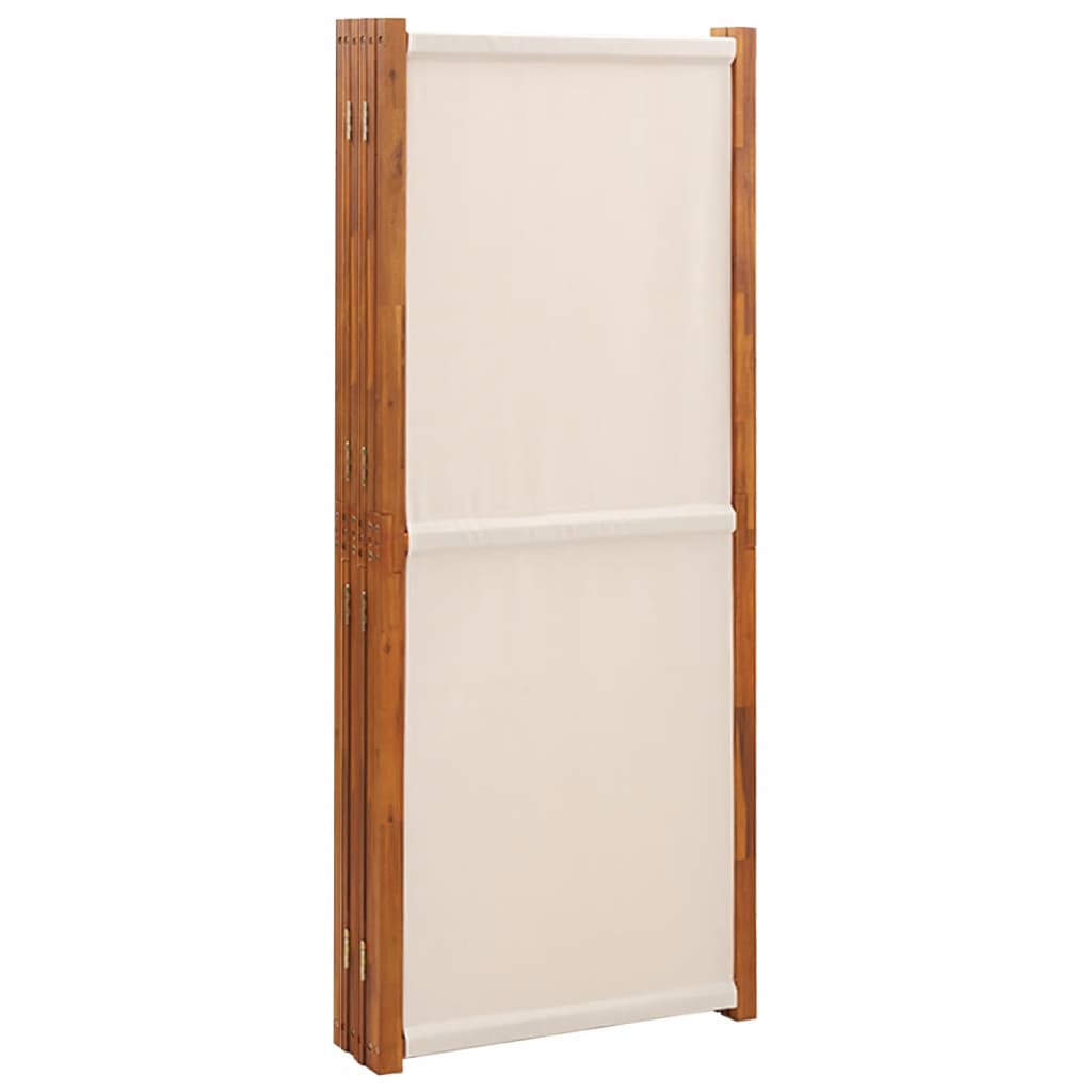 vidaXL Parawan 6-panelowy, kremowy, 420 x 180 cm