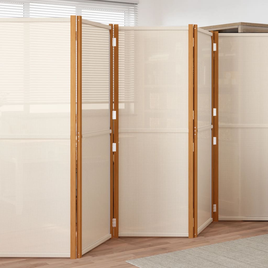vidaXL Parawan 6-panelowy, kremowy, 420 x 180 cm
