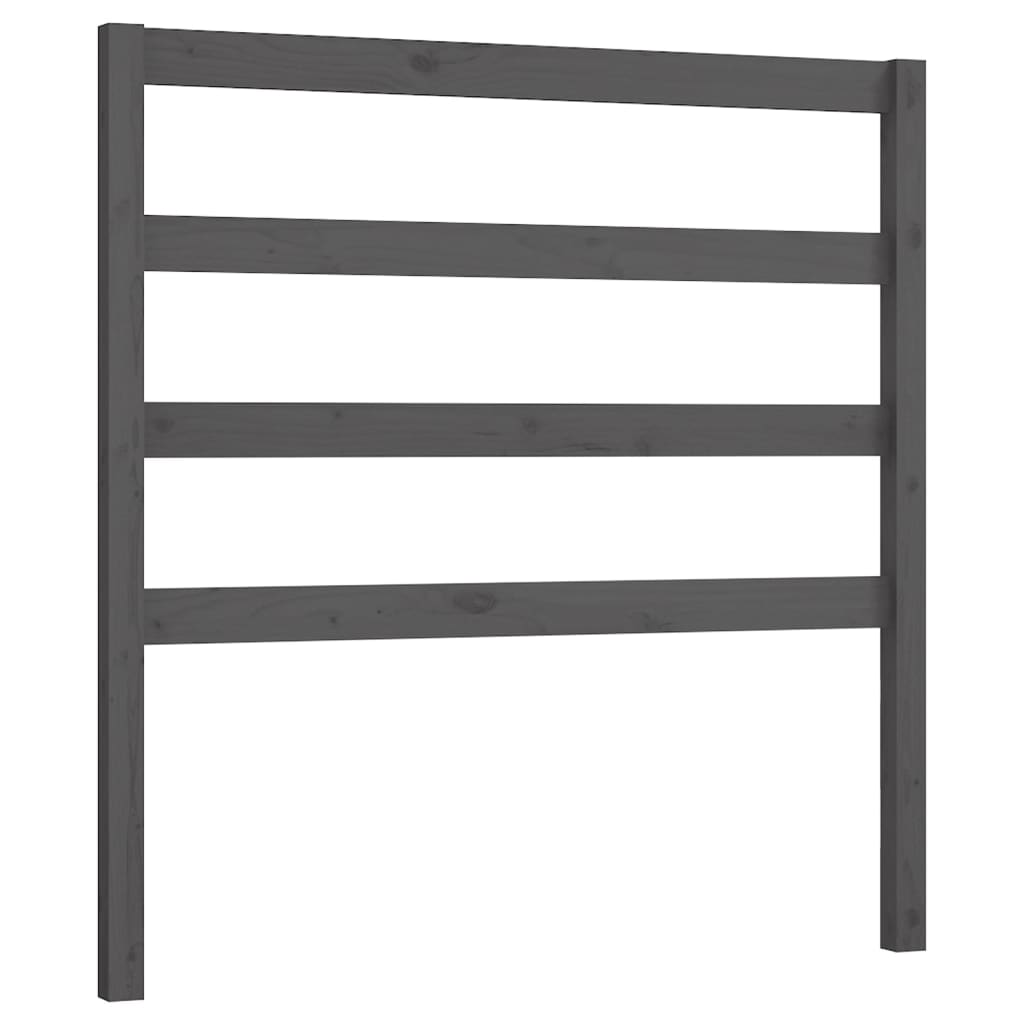vidaXL Wezgłowie łóżka, szare, 106x4x100 cm, lite drewno sosnowe