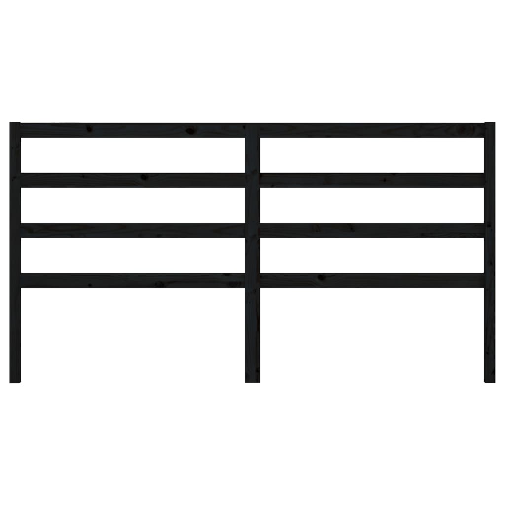 vidaXL Wezgłowie łóżka, czarne, 206x4x100 cm, lite drewno sosnowe