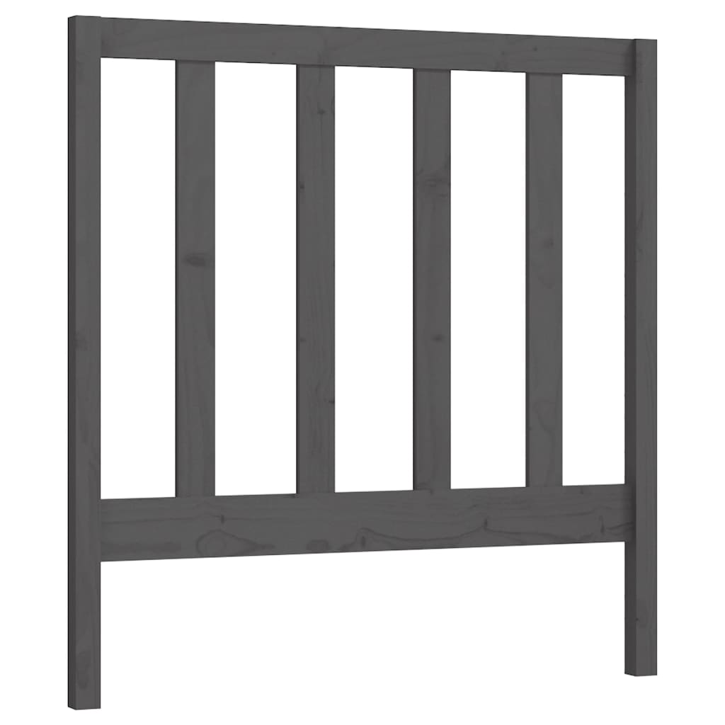 vidaXL Wezgłowie łóżka, szare, 96x4x100 cm, lite drewno sosnowe