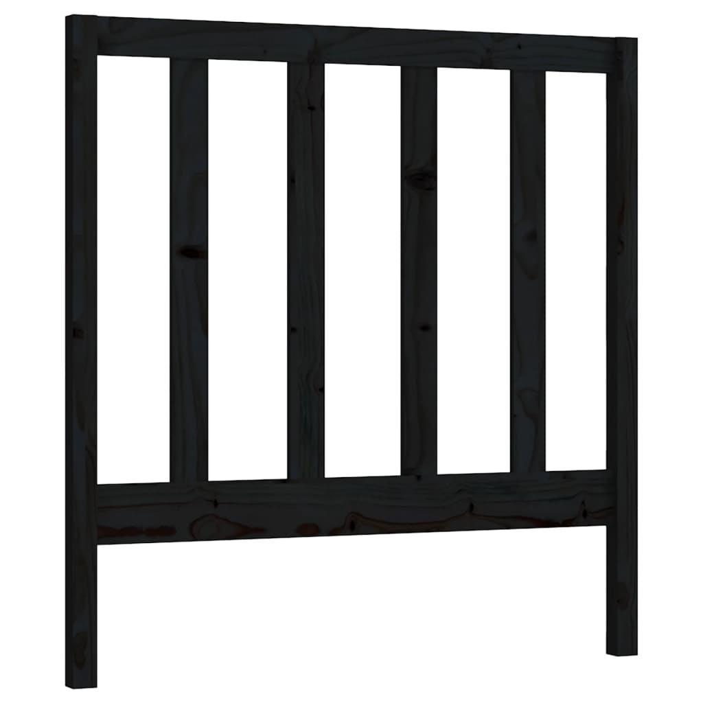 vidaXL Wezgłowie łóżka, czarne, 96x4x100 cm, lite drewno sosnowe